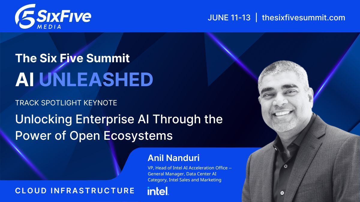 The demand for scalable and flexible systems is skyrocketing in the era of AI. Don't miss Anil Nanduri from <a href="/IntelBusiness/">Intel Business</a> at #SixFiveSummit24, where he shares Intel's initiatives in cultivating an open AI ecosystem. 
🆓 virtual event, register today! buff.ly/3VnWYIL