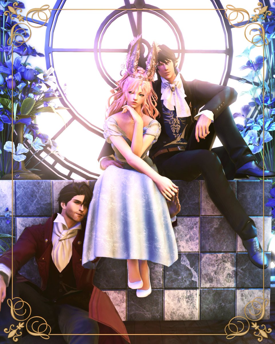 julietteffxiv's tweet photo. I wanted to end this Bridgerton AU with a bookcover! I missed the prompt going around a few months ago for this and really wanted to do it. I love this little love triangle. They’re so adorable. 😊

#gposers • #viera • #ddmods https://t.co/HCH41MoP6E