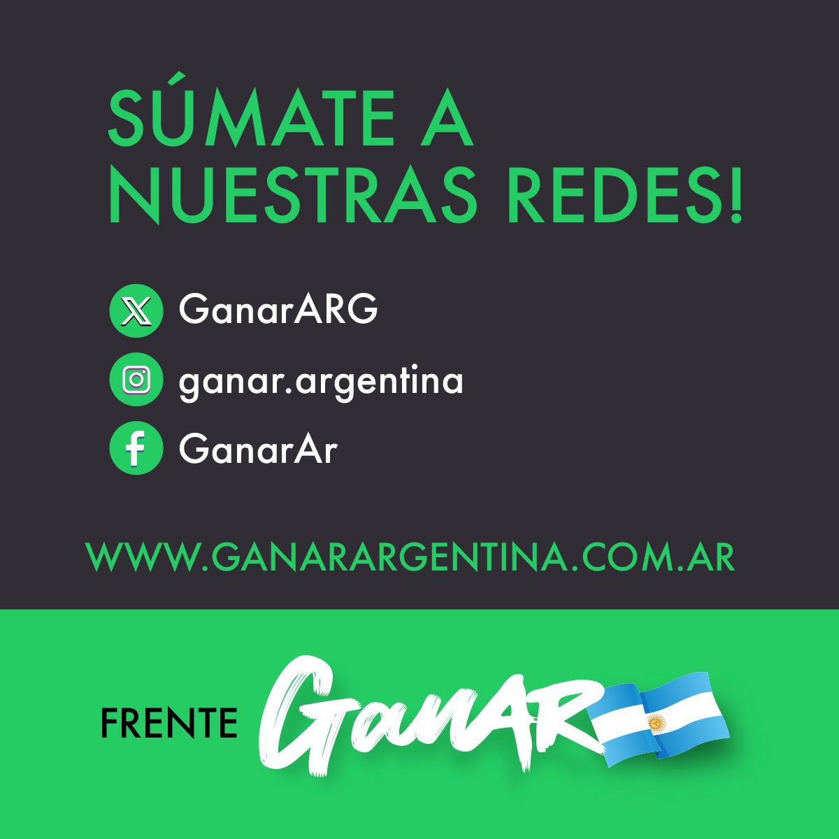 EcharrenF's tweet photo. RENOVAR PARA #GANAR

#Ganar es un partido político nuevo que quiere dar todos los debates que necesitamos resolver para defender nuestra Argentina🇦🇷🇦🇷

Sumate ! Somos una nueva generación que tiene la fuerza y la valentía para construir una alternativa a este desastre. https://t.co/vrUPcOGK4S