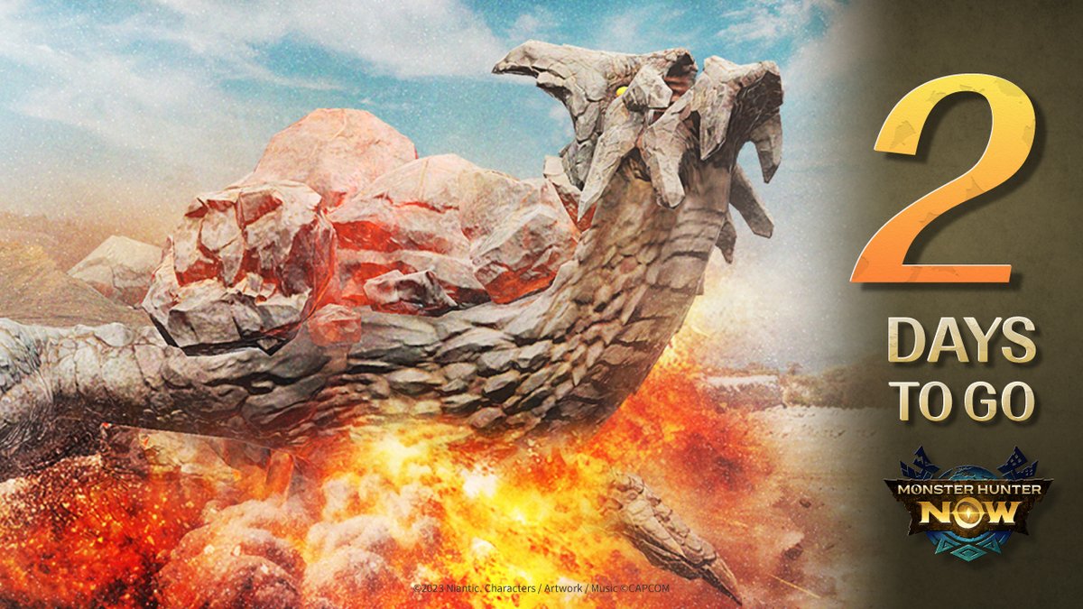 MH_Now_EN's tweet image. ⚔ Monster Hunter Now Season 2: Dancing in the Tempest ༄↯︎｡o○

Only 2 days to go! 📢

#MHNow #monsterhunternow #basarios #dancinginthetempest