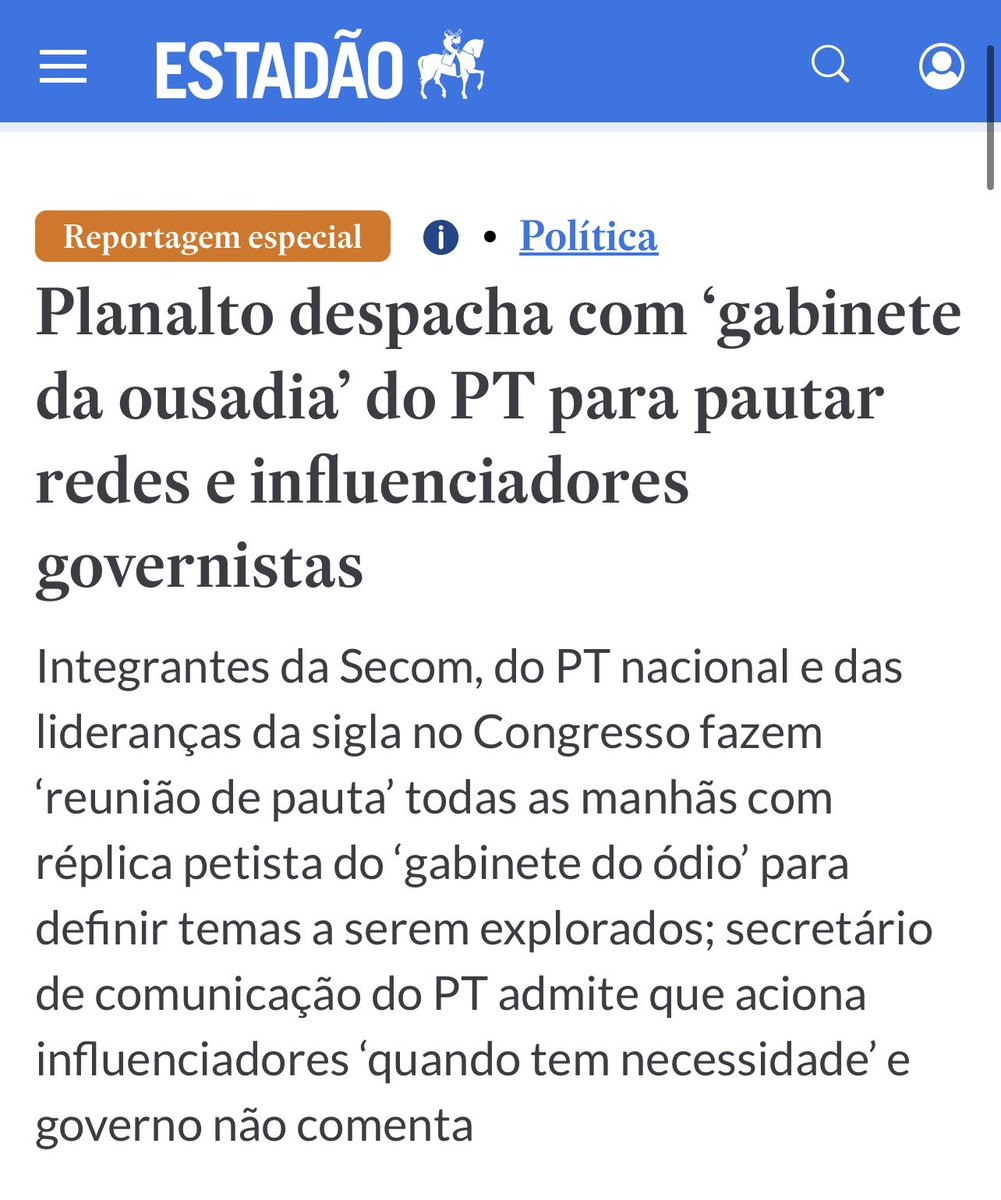 marsiglia_andre's tweet photo. Publicidade estatal, paga ou não, deve obedecer à finalidade pública. Utilizar influenciadores para divulgar interesses do governo, não do Estado, é ato administrativo desviado de sua função original e deveria resultar responsabilização dos envolvidos https://t.co/jlwySb8W4z