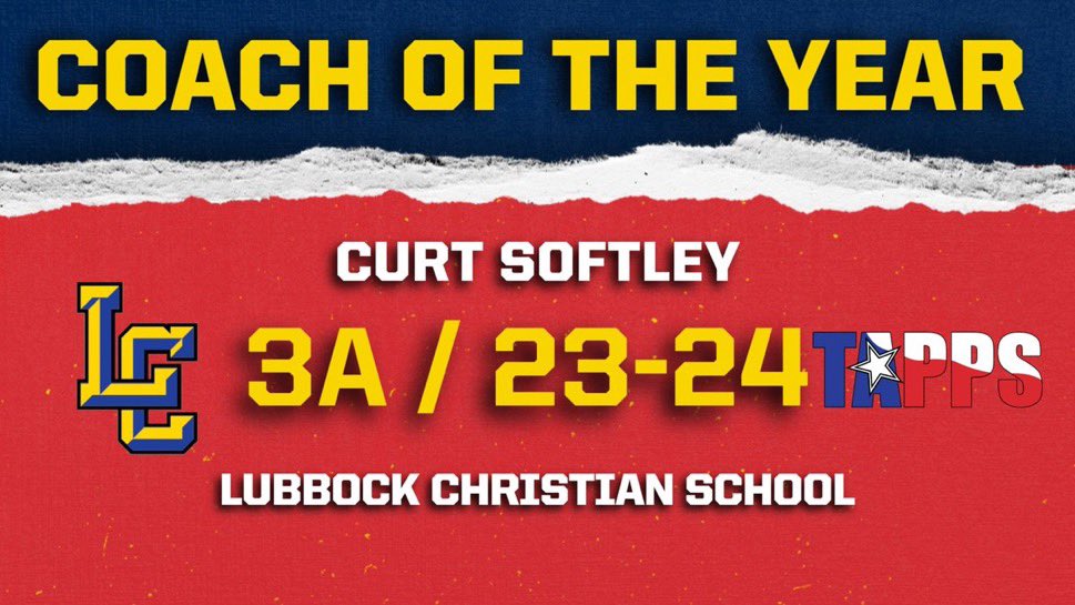 LC Athletic Department (@lchseagles) on Twitter photo 🏆TAPPS 3A Coach of the Year
Congratulations Coach Curt Softley! 👏👏
#itsagreattimetobeaneagle
<a href="/Coach_Softley/">Coach Softley</a> <a href="/LBKChristian/">Lubbock Christian School</a> <a href="/LCEagleBball/">Lubbock Christian Boy’s Basketball</a> <a href="/pchristy11/">Pete Christy</a> 🏆TAPPS 3A Coach of the Year
Congratulations Coach Curt Softley! 👏👏
#itsagreattimetobeaneagle
<a href="/Coach_Softley/">Coach Softley</a> <a href="/LBKChristian/">Lubbock Christian School</a> <a href="/LCEagleBball/">Lubbock Christian Boy’s Basketball</a> <a href="/pchristy11/">Pete Christy</a>
