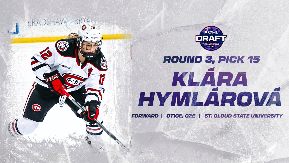 15th pick is in, and we have selected Klára Hymlárová to join the State of Hockey!