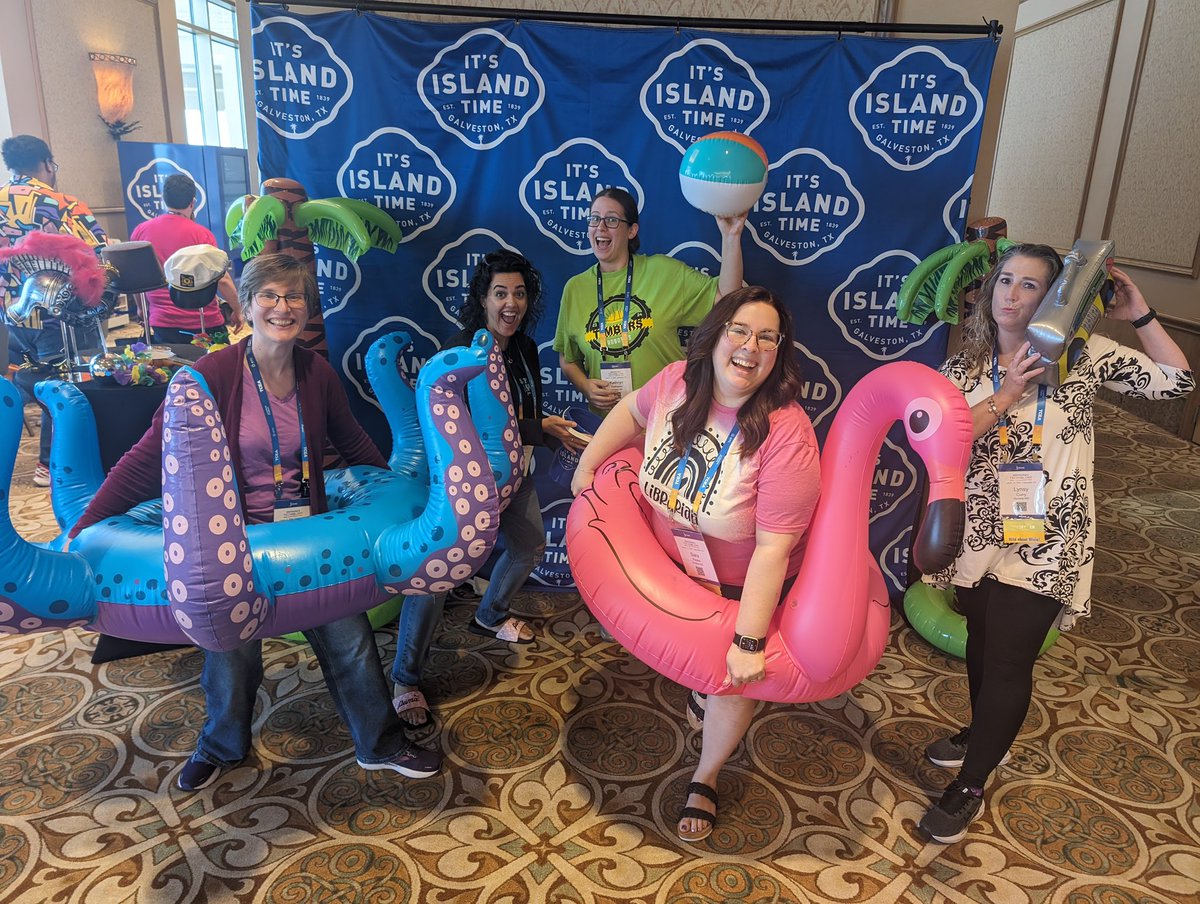TeachingtheWhys's tweet photo. What happens when coworkers and close friends get together for a tech conference during the summer? Fun things, fun things happen! Taking a break  @TCEA for some photo op shenanigans! @HumbleISD_TE @HumbleISD_DDI @TimbersSTEM @mbe_library @MsSowaLi  #ETC2024 #techieteachers https://t.co/06JEt09IVD
