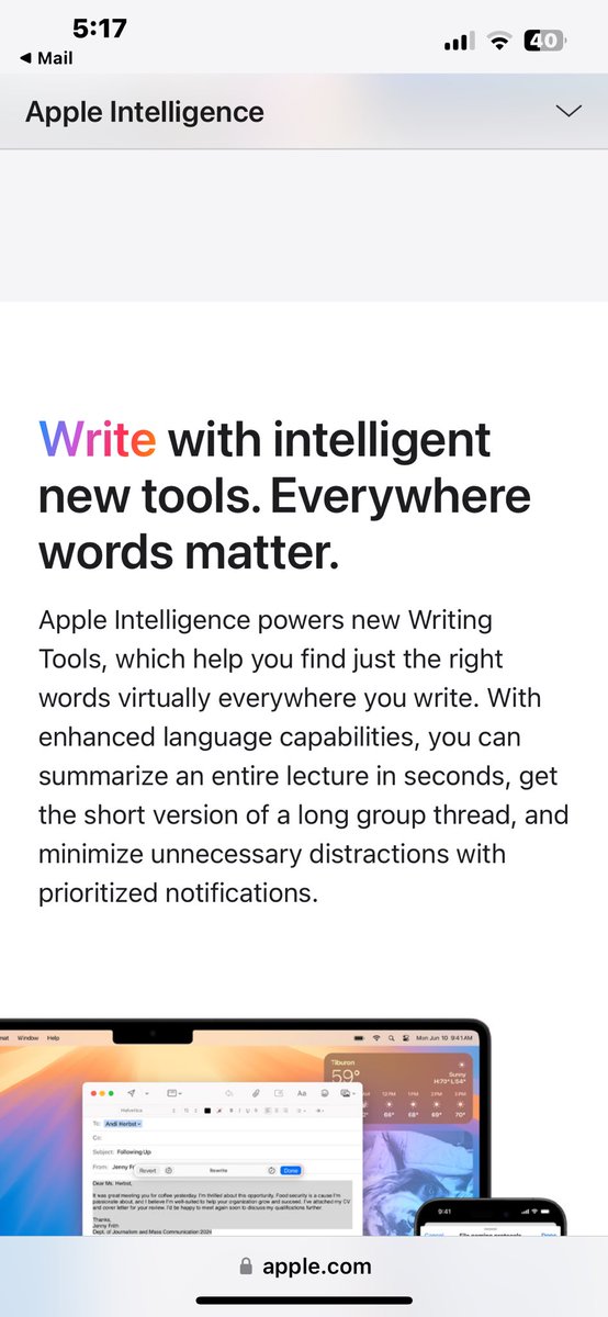 Something about this @apple marketing makes me very uncomfortable as some who earns a living writing allegedly with intelligence. #apple  #ai #joblessclaims