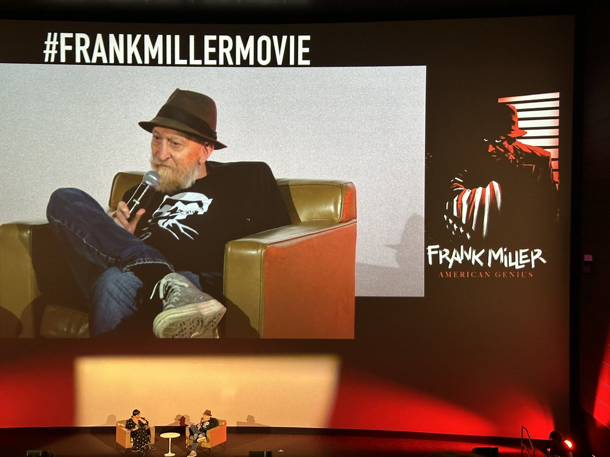 rulerk's tweet photo. @Todd_Garner They’re finally following your idea and doing a Q&amp;A, broadcast to theaters nationwide before showing the movie. #theproducersguide #frankmillermpvie #cinemark https://t.co/4Zj5PzyoFm