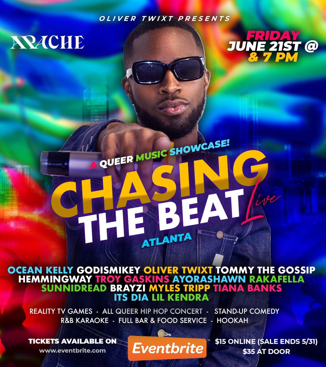 HeIsOliverTwiXt's tweet photo. JUST IN ‼️ Troy aka @TAGDidIt has been added as the official host for #ChasingTheBeat ATL Live 🏳️🌈 PLUS TS Lil’ Kendra & #BaddiesCaribbean’s very own Its Dia will be performing live 🔥🎤
Can’t wait to party with you all June 21st❤️ GET YOUR TICKETS NOW
https://t.co/34SYAJhdKa https://t.co/sembDxIiMi