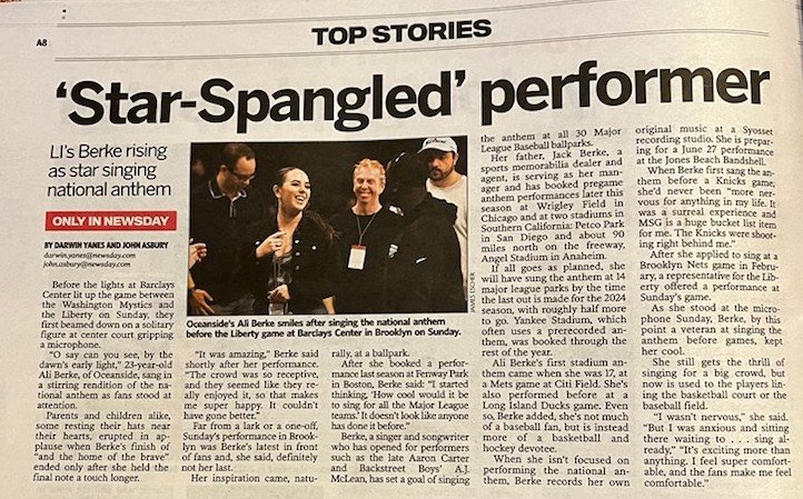 NRMedia50's tweet image. Congrats to Ali Berke Music on singing the National Anthem at Barclays Center, this is amazing and keep up the fantastic work Ali Berke @jackberkesports @JenXperience @TinaCervasio @AmyTrask @AlexGNYC1🔥🔥🔥🔥🚀🚀🚀🚀 #NRMedia #AliTheAnthemGirl #BarclaysCenter #WomenInSports