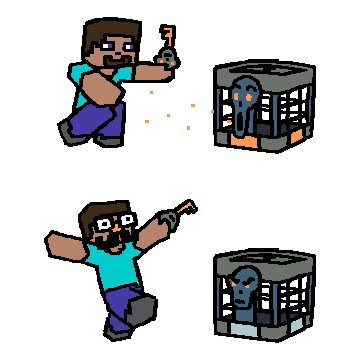 LateLagMC's tweet photo. Mojang officially confirmed that vaults are meant to be somewhat alive, so my headcanon now is that they're fully sentient https://t.co/fmFEROU9Pg