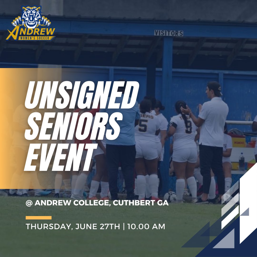 ACTigersWSoccer's tweet photo. 📣 Hey, all you talented high school grads of 2024! 🎓

Unsigned Seniors Women's Soccer Prospect Camp, hosted right here at Andrew College! ⚽✨

🔹 When: June 27, 2024 🔹

📍 Where: Andrew College, Cuthbert GA

📲 Secure your spot today! Register now: https://t.co/YAzWxVrzIK https://t.co/tB6pPtZBpg
