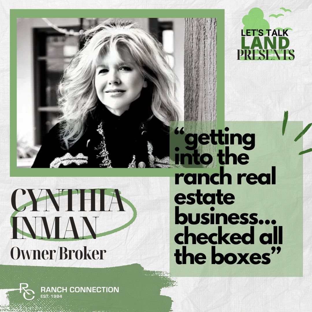 LetsTalkLandnet's tweet photo. Check out our latest #podcast with Cynthia Inman, Owner/Broker at Ranch Connection, and Dave Norris, Broker. On this episode, we talk about Cynthia’s company, and how she built a top land company in #Texas. Listen now: https://t.co/JfOgYZxUh8 https://t.co/wE9n0e5gCx