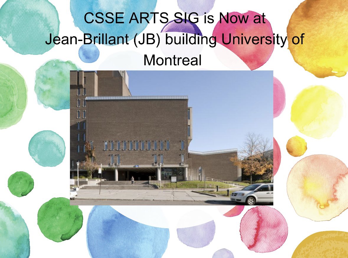 CSSE week is approaching and we cannot wait to share what we have planned for next week! A reminder that all ARTS SIG events will be taking place at the Jean-Brillant building at Université de Montréal #CSSE2024