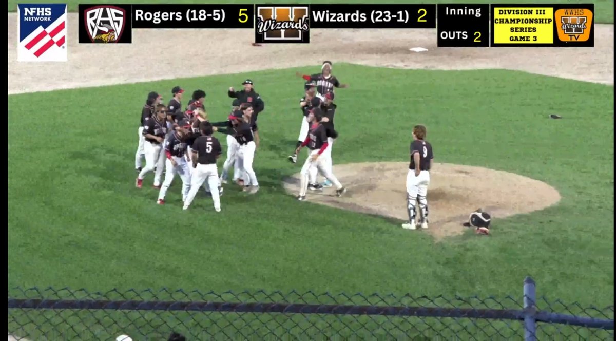 Game 3, RIIL Division III Baseball Championships, presented by OrthoRI: Rogers 5, West Warwick 2
Vikings clinch the Division III title series.