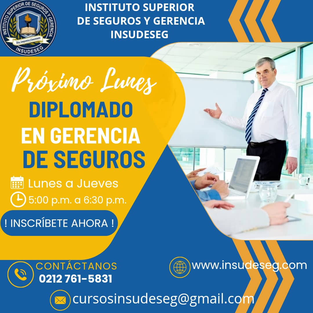 Insudeseg's tweet photo. Faltan pocos dias, el próximo lunes 17 de junio inicia el Diplomado semanal en Gerencia de Seguros. Con los mejores instructoresde la ActividadAseguradora. Reserva tu cupo por el correo electrónico cursosinsudeseg@gmail.com o Informate por los numeros 0212 7615831 y 0416 4116320 https://t.co/Ap2GJNSTu5