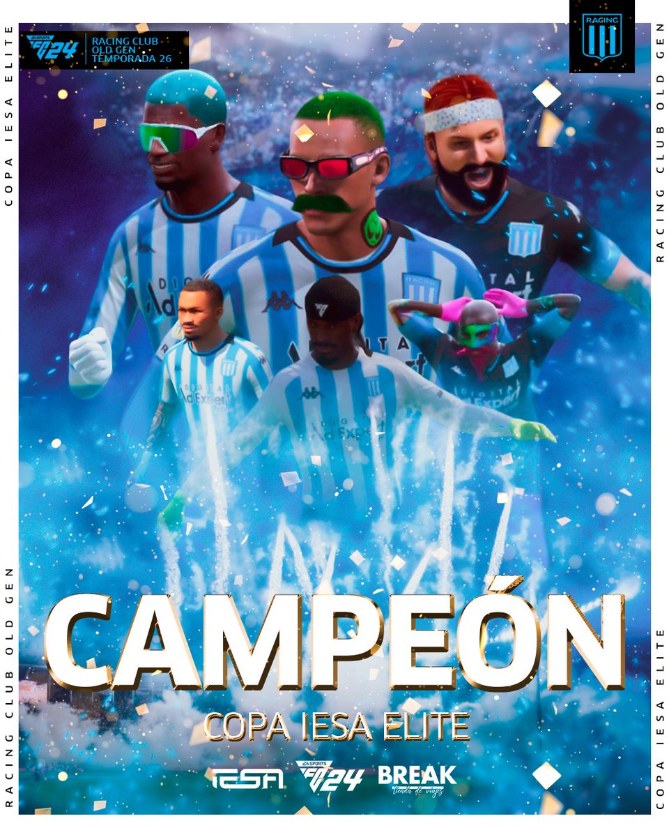 𝘾𝘼𝙈𝙋𝙀𝙊𝙉𝙀𝙎 💙

Racing OLD-GEN corona un nuevo torneo, dominio total de la generación.

𝟑/𝟑 𝐕𝐚𝐦𝐨𝐬 𝐩𝐨𝐫 𝐦𝐚́𝐬...