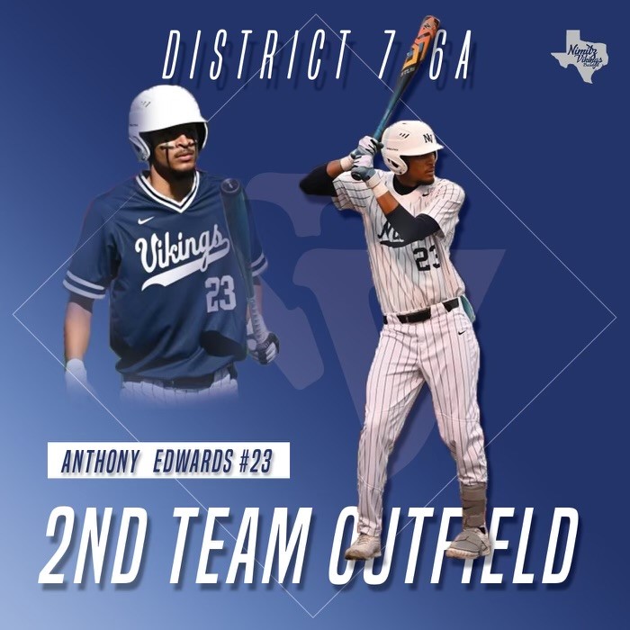 Congratulations to Senior <a href="/antedwards3413/">Anthony Edwards</a>  , District 7-6A 2nd Team Outfielder!

Thank you for all that you did here at Nimitz. Best of luck to you in the future!

#Southside #AllN

<a href="/NimitzVikings/">Nimitz High School</a> <a href="/IrvingISD/">Irving ISD</a> <a href="/IISDAthletics/">Irving ISD Athletics</a>