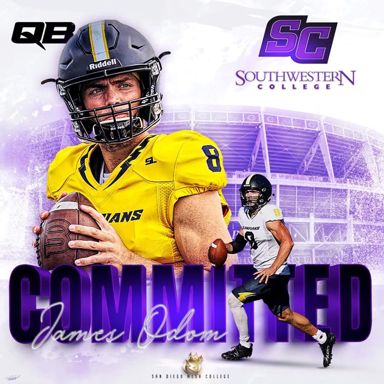 OLYMPIANS (@sdmesafootball) on Twitter photo Congratulations to Olympian QB <a href="/jamesodom08/">James Odom</a> on his commitment to <a href="/BuilderFootball/">SC Builder Football</a>
#GettinPlayersOut
<a href="/BallCoachGW/">Gary Watkins Jr</a> <a href="/PrezHands/">Ashanti Hands, Ed.D.</a> <a href="/scfafootball/">Southern California Football Association</a> <a href="/CoachChevSD/">Coach Chevalier</a> <a href="/PeoplsProfessor/">Shawn Pomatto M.S., M.Ed.</a> <a href="/EC_Preps_SD/">EC Preps</a>
<a href="/foothillers/">Grossmont High Football</a>
📸 <a href="/Nicole2Noel/">Nicole Noel Photography LLC</a> 💻 <a href="/SwagLabGD/">Dan Ruiz - Swag Lab - Graphic Design</a> Congratulations to Olympian QB <a href="/jamesodom08/">James Odom</a> on his commitment to <a href="/BuilderFootball/">SC Builder Football</a>
#GettinPlayersOut
<a href="/BallCoachGW/">Gary Watkins Jr</a> <a href="/PrezHands/">Ashanti Hands, Ed.D.</a> <a href="/scfafootball/">Southern California Football Association</a> <a href="/CoachChevSD/">Coach Chevalier</a> <a href="/PeoplsProfessor/">Shawn Pomatto M.S., M.Ed.</a> <a href="/EC_Preps_SD/">EC Preps</a>
<a href="/foothillers/">Grossmont High Football</a>
📸 <a href="/Nicole2Noel/">Nicole Noel Photography LLC</a> 💻 <a href="/SwagLabGD/">Dan Ruiz - Swag Lab - Graphic Design</a>