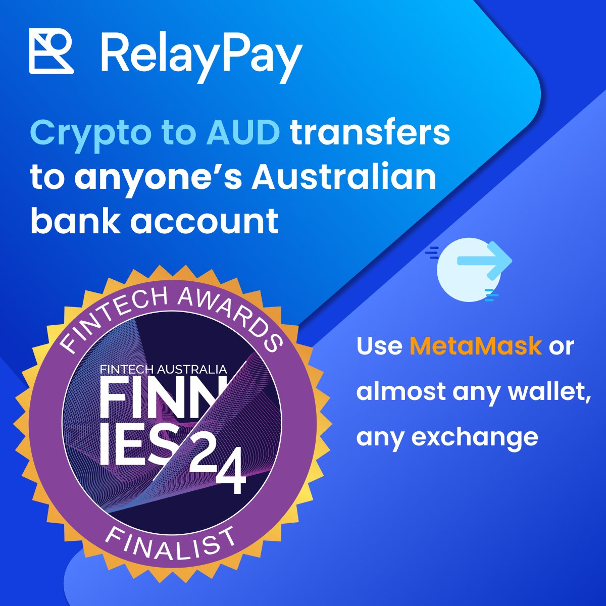 relaypay_io's tweet photo. RelayPay recognised as Finalist, "Excellence in Crypto and Digital Currencies" in the @ausfintech 2024 #Finnies Awards black tie event last week. 🏆
Congrats to all the winners, including our friends over at @blockearner. https://t.co/mJssSeiTt8 #Finnies2024 #FinTech #AusFinance #Crypto #Bitcoin