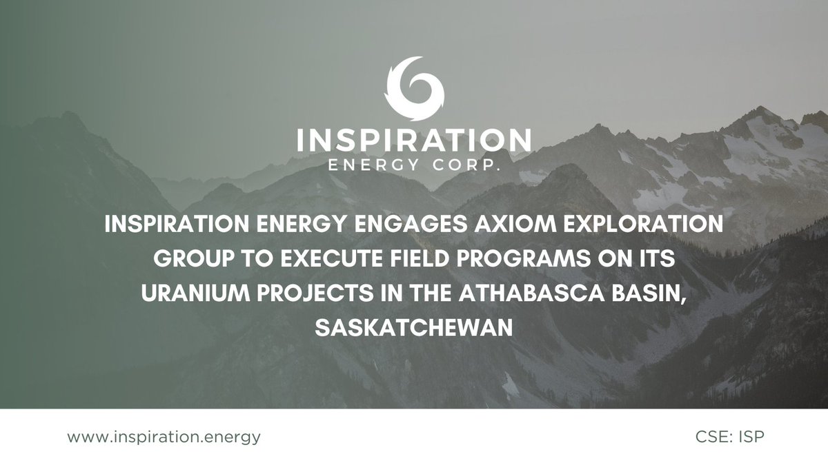 #ICYMI Exciting news from Inspiration Energy Corp.! 🌟 The company has partnered with Axiom Exploration Group to advance its Uranium properties in the Athabasca Basin, Saskatchewan. 🚀 Learn more about this strategic move! inspiration.energy/20240515-inspi… #Energy #Partnership #Innovation