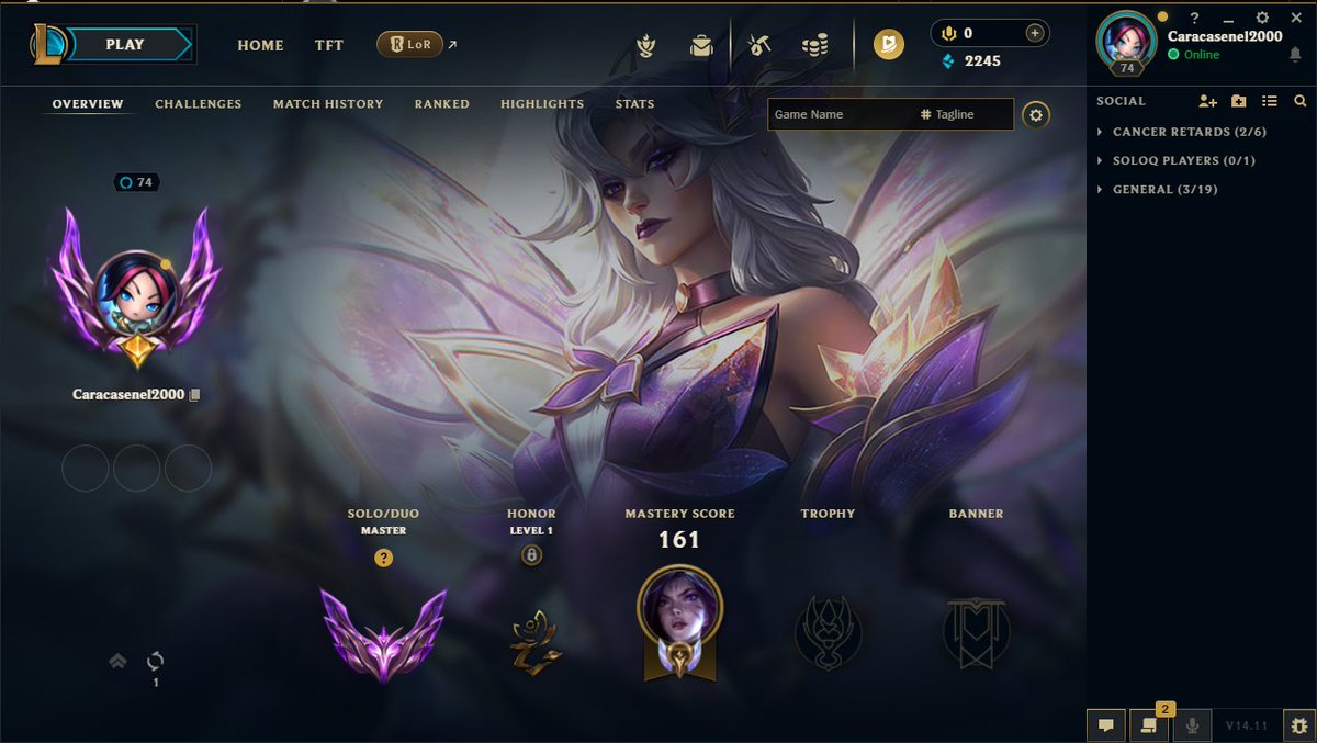 se logro master en NA con 68% wr 🌹