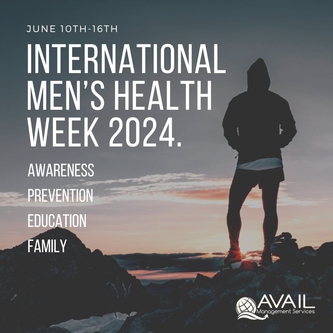 AvailManagement's tweet image. Join us in promoting Men's Health Week,  an annual observance that aims to raise awareness about the health challenges faced by men and promote strategies for better physical and mental well-being.
#availmanagementservices 
#menshealthweek