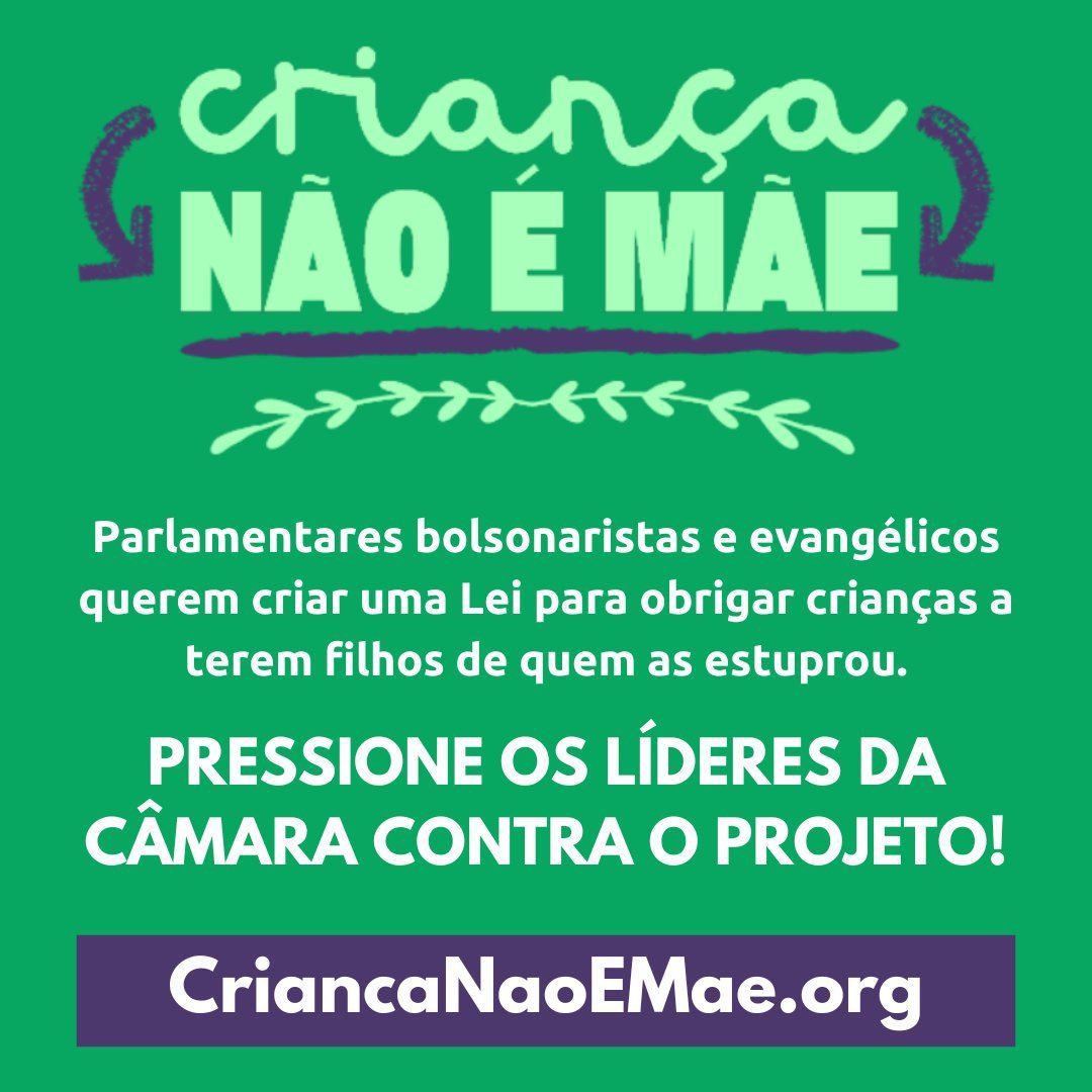 nacaomarvell's tweet image. 🚨URGENTE: A Câmara pode aprovar o Projeto que quer restringir o direito ao aborto no Brasil! 

Caso seja aprovado, o Projeto de Lei da Gravidez Infantil, que equipara aborto ao homicídio, faria com que até mesmo CRIANÇAS VÍTIMAS de EST*PRO, em gestações acima de 22 semanas,…