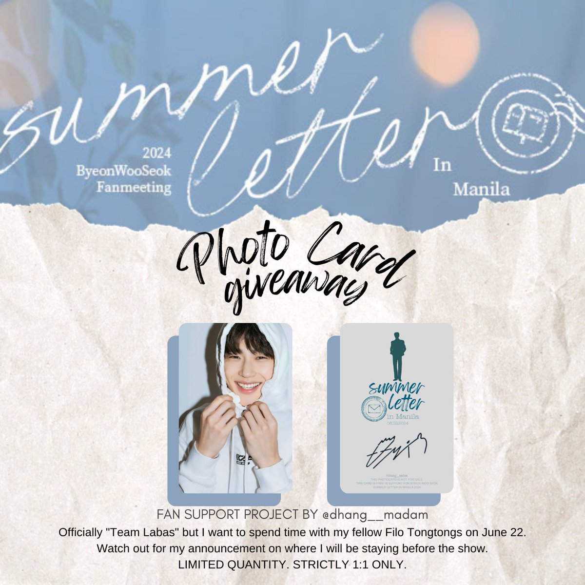 dhang_mudang's tweet photo. 💙 Giving away Byeon Woo Seok poca on June 22, 2024 Time and Place TBA 🥰

Open to all ☺️

#ByeonWooSeok  #변우석  #LovelyRunner #선재업고튀어 #BYEONWOOSEOKinManila https://t.co/24vpUKc9jo