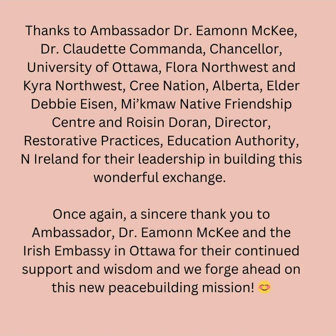 On June 13th, Bridget Brownlow will be in Vancouver to receive her Honorary Doctorate of Laws from the Justice Institute of British Columbia in recognition of her decades of work in conflict management and peace education. Congratulations Dr. Brownlow 😊.