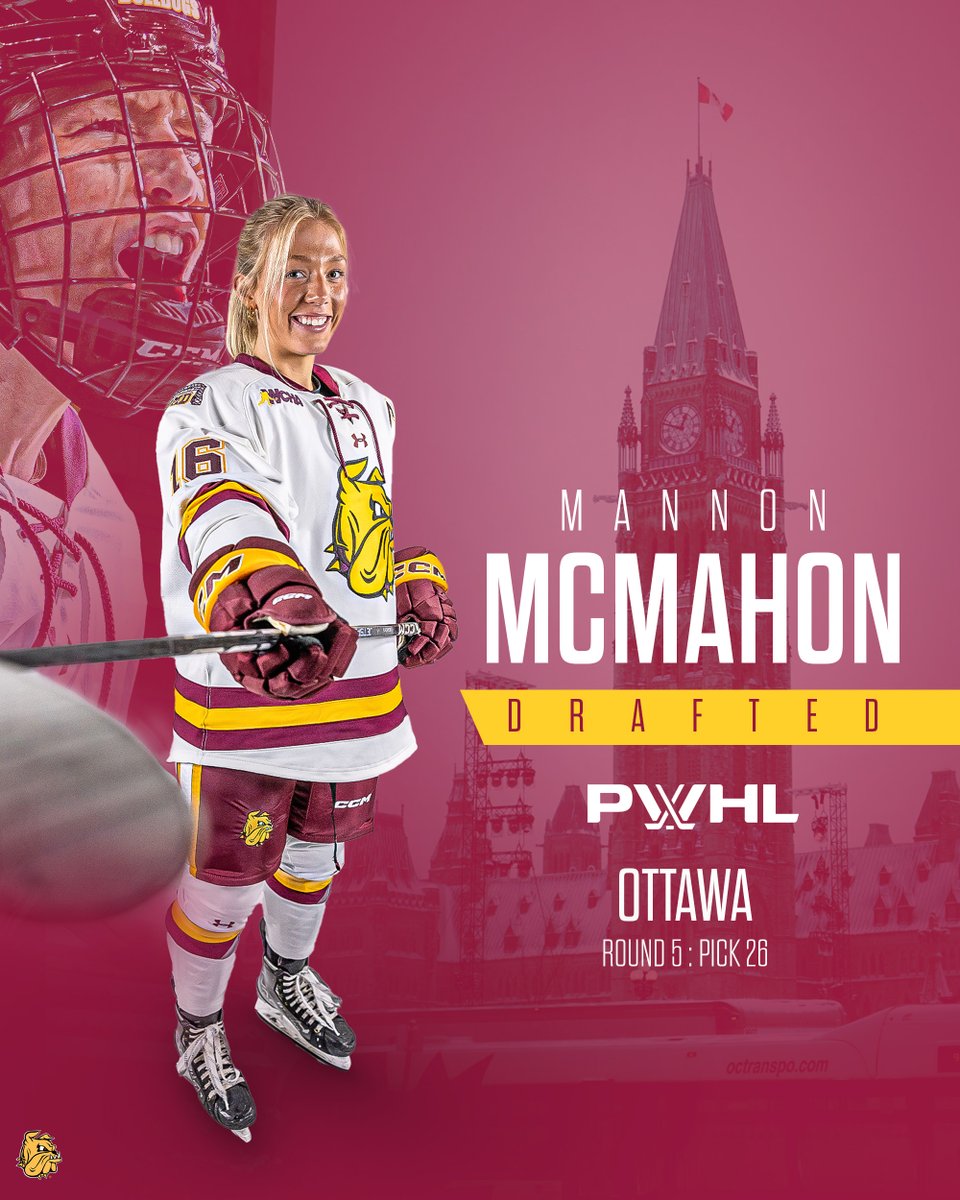 Ottawa makes it McMahon!
The captain becomes UMD's 12th PWHL Draft pick in program history!
Congratulations Mannon!