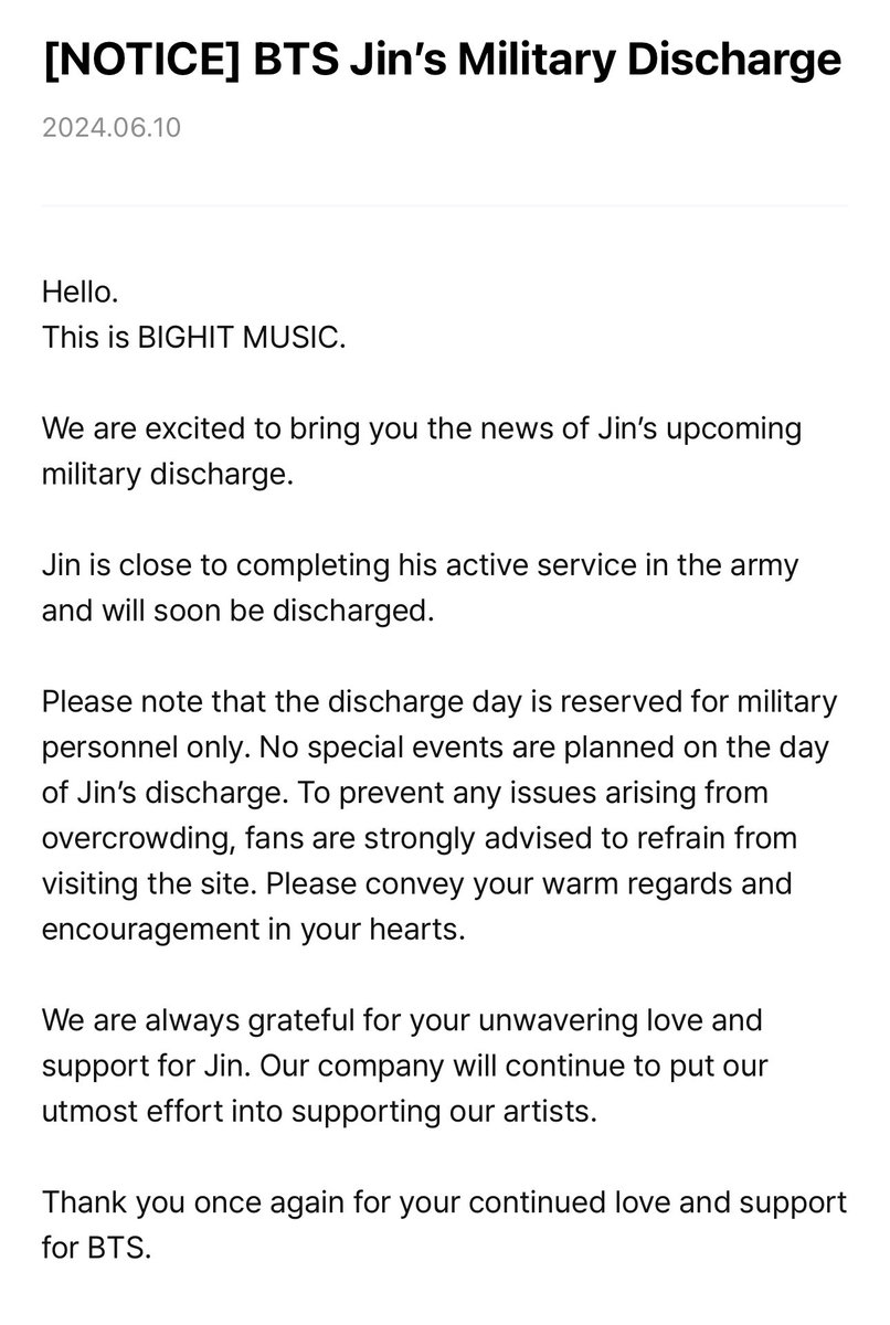 moe_btsarmy91's tweet photo. 1 down, 6 to go #kimseokjin #jin #btsmilitary #militaryservice #bts #btsarmy #militarydischarge #weverse https://t.co/RFri1Qn9AV