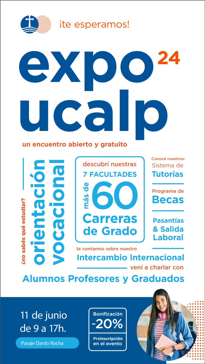 #Mañana llega una nueva edición de #expoUCALP ¿VOS YA SABÉS QUE VAS A ESTUDIAR? te esperamos en el Pasaje Dardo Rocha (7y50) de 9 a 17hs