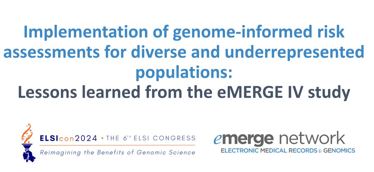 Kate Bonini, MS, MA, CGC (@katebonini) on Twitter photo Join me, <a href="/smfullerton/">Malia Fullerton</a> @htbland21 <a href="/ljrtorvik/">Laura Torvik</a>, and Margaret Harr tomorrow at #ELSIcon2024 as we discuss the #ELSI efforts in eMERGE!
cdmcd.co/LEEa7W Join me, <a href="/smfullerton/">Malia Fullerton</a> @htbland21 <a href="/ljrtorvik/">Laura Torvik</a>, and Margaret Harr tomorrow at #ELSIcon2024 as we discuss the #ELSI efforts in eMERGE!
cdmcd.co/LEEa7W