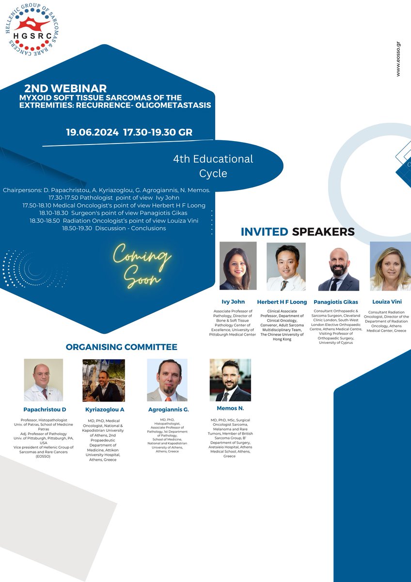 Herbert Loong, MBBS, FASCO (@herbloong) on Twitter photo Looking forward to joining <a href="/AKyriazoglou/">ANASTASIOS KYRIAZOGLOU</a> and other #sarcoma colleagues in #Greece 🇬🇷 in an upcoming #webinar on #myxoid soft tissue sarcomas of the #extremities. <a href="/ctosociety/">CTOS</a> #CTOSTweeTOS <a href="/CUHKMedicine/">CUHK Medicine</a> #CUHKSarcoma Looking forward to joining <a href="/AKyriazoglou/">ANASTASIOS KYRIAZOGLOU</a> and other #sarcoma colleagues in #Greece 🇬🇷 in an upcoming #webinar on #myxoid soft tissue sarcomas of the #extremities. <a href="/ctosociety/">CTOS</a> #CTOSTweeTOS <a href="/CUHKMedicine/">CUHK Medicine</a> #CUHKSarcoma