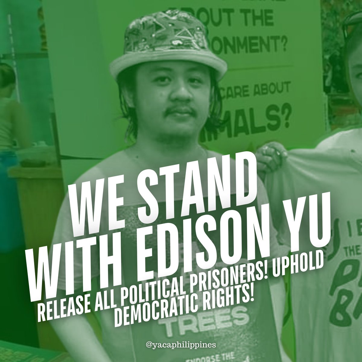 STAND WITH EDISON YU! STAND WITH DEMONSTRATIONS FOR PALESTINIAN LIBERATION! HANDS OFF OUR ACTIVISTS!

Youth Advocates for Climate Action Philippines (YACAP) strongly condemns the illegal detainment and police violence against anti-genocide protestors and mobilizations.