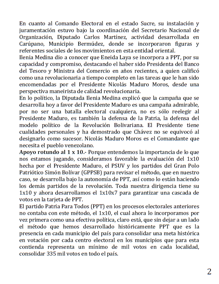 pptenlinea's tweet photo. Ilenia Medina: Reelección de Maduro es una batalla admirable por la Patria 

El 28 de julio nos jugamos la soberanía nacional, el derecho a ser libres, a darnos el gobierno que deseamos y a mantener el proyecto de Chávez, Bolívar y Maneiro

#DeCalleMaduroPresidente https://t.co/yu0elqWQHi