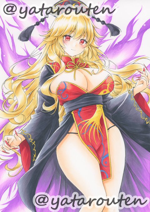 おはよ～ございま～す☀️
今日のイラストは東方projectの純狐ママです😆
#手描きイラスト 
#アナログイラスト
#コピックイラスト 
#コピック 
#東方project
#純狐 