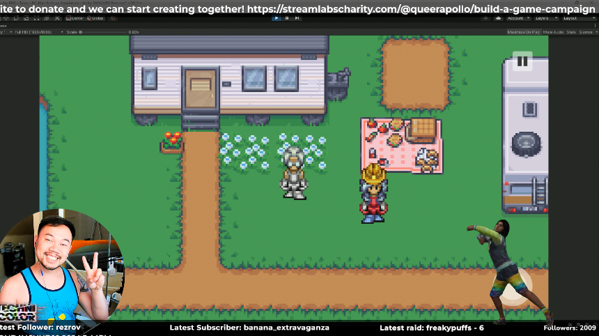 queerapollo's tweet image. We are creating a game for charity! Donate to @streamcause and get a character and dialogue, plug your social media/twitch or whatever you want! Join us at twitch.tv/queerapollo #twitch #twitchstreamer #SmallStreamersCommunity #charitystream #charity