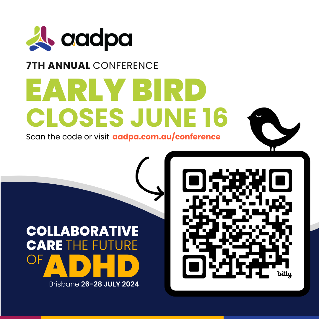 Get in Quick!  We've extended our early bird special until 16th June!
Register Now -
aadpa.com.au/2024-annual-ad…
#aadpacon24
#aadpaadhd24
#adhd2024
#CollaborativeCare