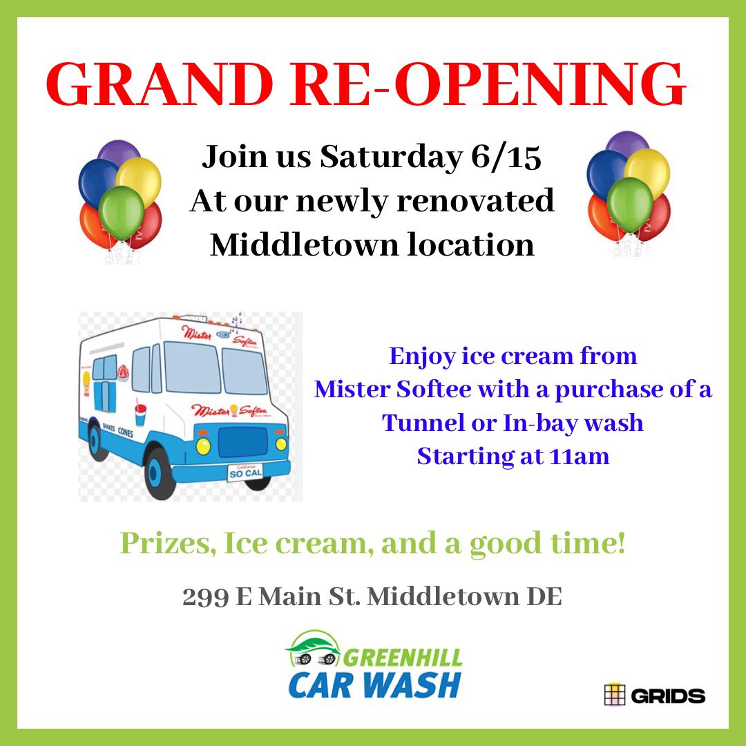 Join us for our Grand Re-Opening in Middletown DE.
