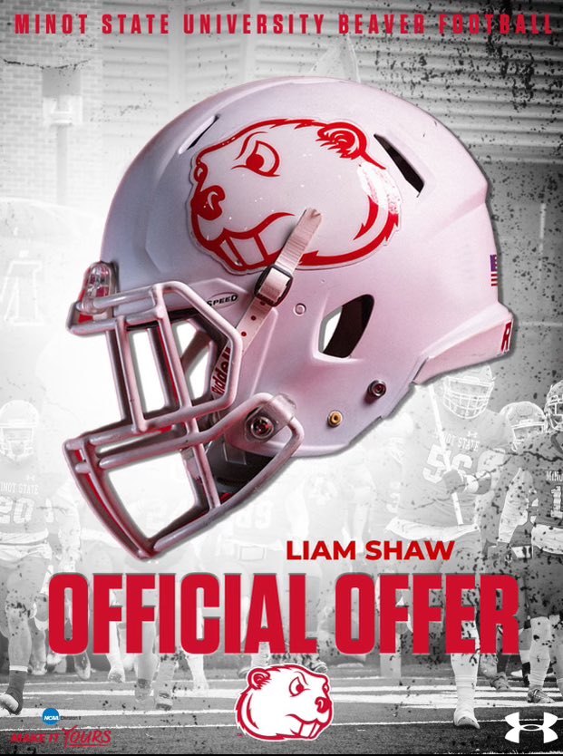 LiamShaw91's tweet photo. Blessed to receive my second offer from Minot state! Thank you @CoachFam and @Coach_D_Mac you guys were amazing to talk to! Thank you Jesus Christ for giving me the strength at the jack rabbits camp! https://t.co/zn9l4exfYe