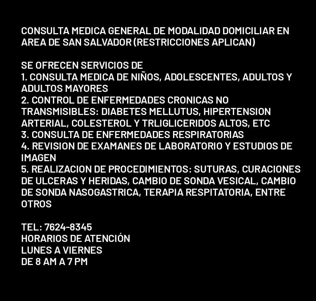 MajoRodelman's tweet photo. ¿Me ayudan con un RT para llegar a más personas? 💕✨

Si necesitan médico en la zona de San Salvador, el Doctor Oscar Rivera ofrece sus servicios a domicilio.

Cualquier cosa pueden comunicarse con él. 🤗 https://t.co/63pNpwcpRC