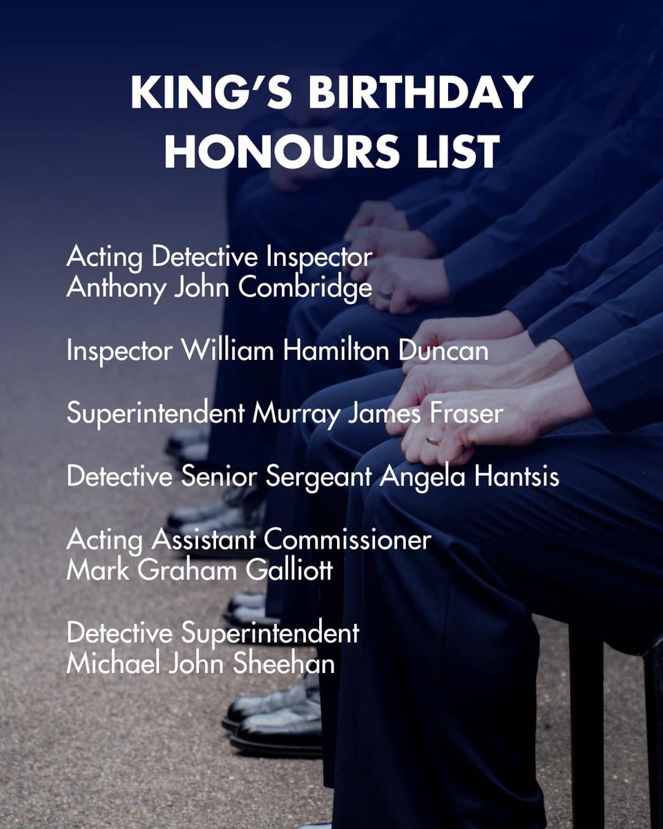 Congratulations to all of the Victoria Police recipients of the Australian Police Medal and special mention to Victoria Police Legacy Vice Chair, Commander Mark Galliott on being named amongst the recipients.