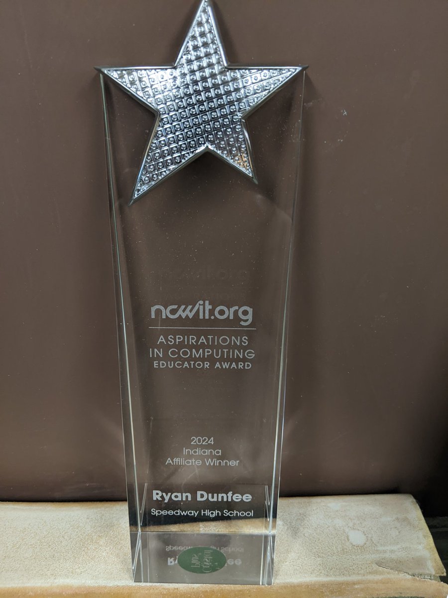DunfeeRyan's tweet photo. It was an honor to receive this recognition from Indiana @NCWIT  It's really a testament to the students for taking a chance in a subject they didn't  know they would enjoy and discovering  they could thrive. https://t.co/15K2zltp9V