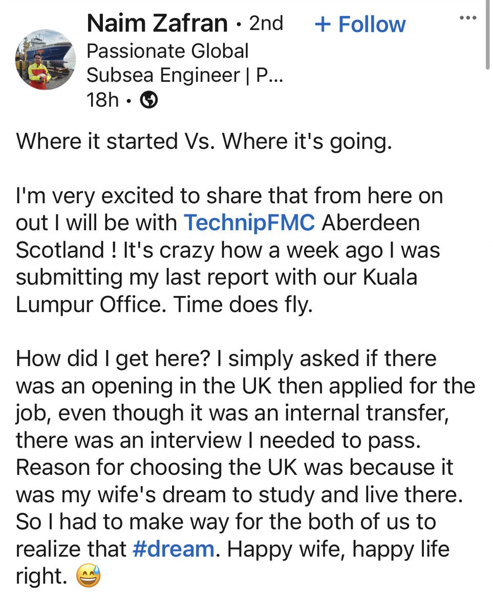 reviewbyyasmin's tweet photo. If you want to work abroad, one route is to work with multinational corporations (MNCs). Some roles allow for internal transfer.

This Malaysian subsea engineer recently moved to the UK and shared tips! https://t.co/DecQIdA374