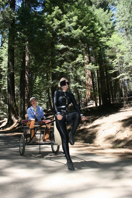 Pony Play in Sequoia National Park  with Rebecca Wilcox and Beauty (aka: subMissAnn when not a Pony)
