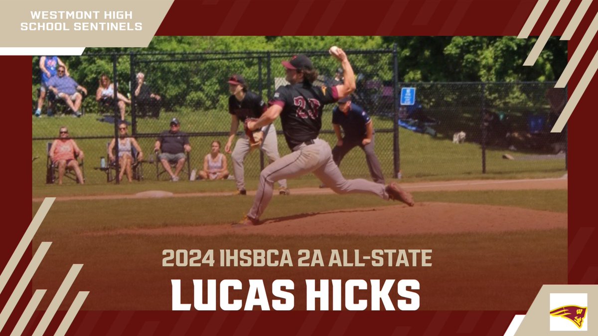 Lucas Hicks All-State!!!! Lucas becomes just the third Sentinel to win All-State Honors joining Charlie and Joe Donovan! Lucas had an unbelievable season this year. Single Season On Base Record .639. .494 Batting Average. 53 Runs Scored. 6-1 on the mound with a 0.98 ERA 91 K’s
