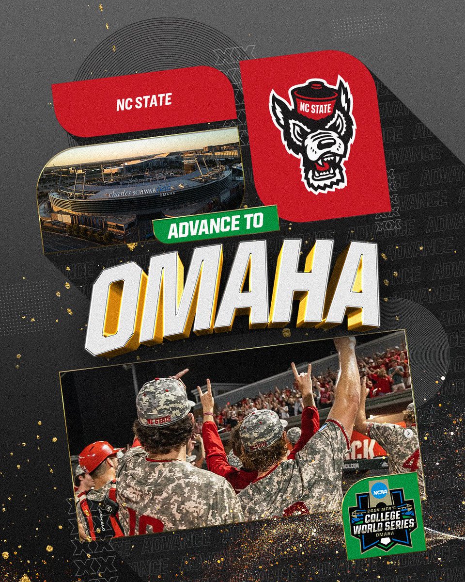 NCAABaseball's tweet image. (10) @NCStateBaseball advances to the #MCWS after defeating (7) Georgia, 8-4.

#RoadToOmaha