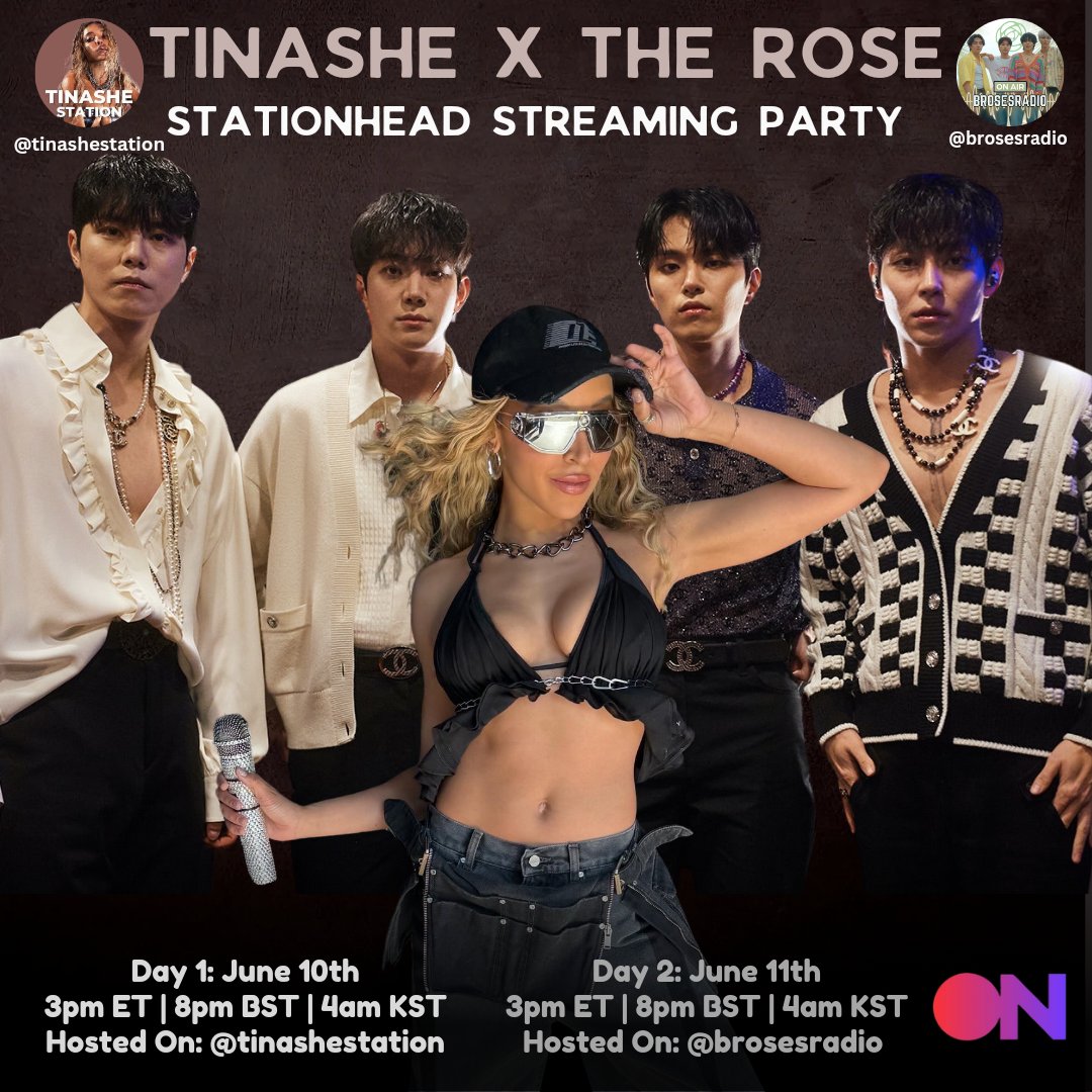brosesradio's tweet photo. Tomorrow afternoon see you for Day2!!! 

Join us for a #TinashexTheRose @STATIONHEAD streaming party with @tinashestation, 
@tinashecol & @tinasheup See you there! 🎉

June 11th 3pm ET | 4am KST:
https://t.co/T8hRhkNMfk 

#TheRose #Tinashe @TheRose_0803 @Tinashe #BlackRoses #Sweetees