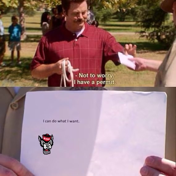 RedditCFB's tweet image. Hey NC State! You’re not ranked high enough to go that far in the Tournament!