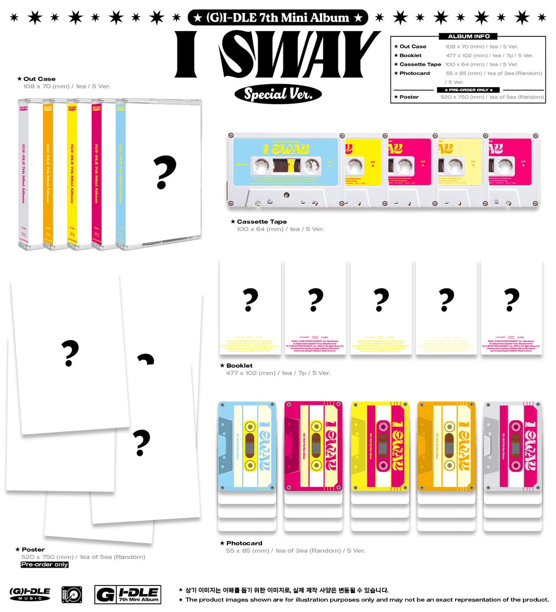 [공지] (여자)아이들 7th Mini Album [I SWAY] 예약 판매 안내

✔ 판매 기간 : 2024.06.11. (TUE) 12PM ~
✔ 예약처 : CUBEE를 비롯한 온라인 음반 사이트

#여자아이들 #GIDLE
#I_SWAY